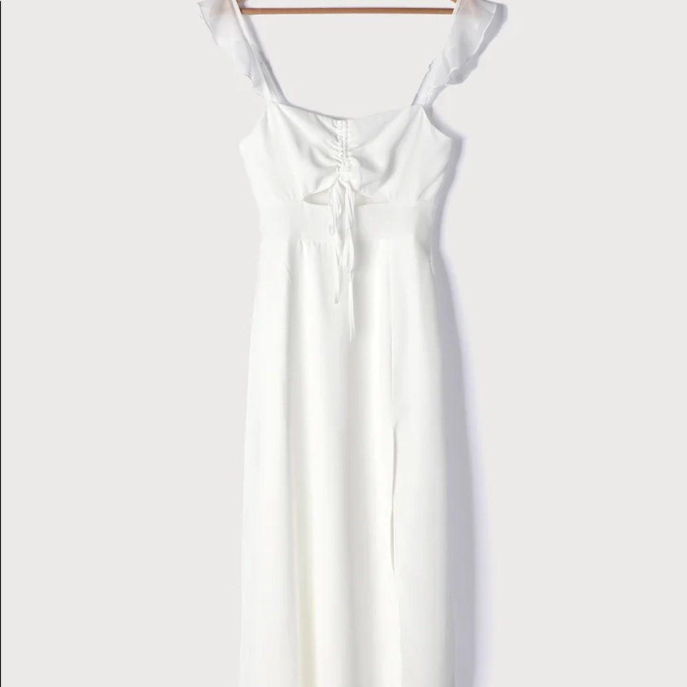White Ruffled Maxi Dress